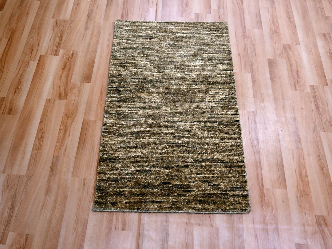 2'0" x 3'0" New Hand Knotted Brown Wool Rectangle Oriental Rug - MOA10276093