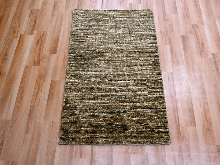2'0" x 3'0" New Hand Knotted Brown Wool Rectangle Oriental Rug - MOA10276094
