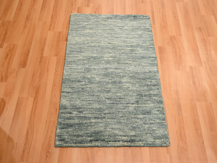 2'0" x 3'0" New Hand Knotted Grey Wool Rectangle Oriental Rug - MOA10276097