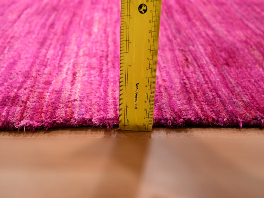 2'0" x 3'0" New Hand Knotted Pink Sari Silk Rectangle Oriental Rug - MOA10276098