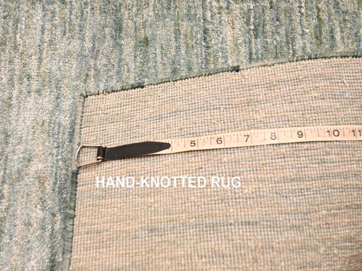 2'0" x 3'0" New Hand Knotted Green Sari Silk Rectangle Oriental Rug - MOA10276099