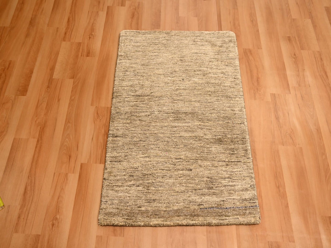 2'0" x 3'0" New Hand Knotted Brown Sari Silk Rectangle Oriental Rug - MOA10276100