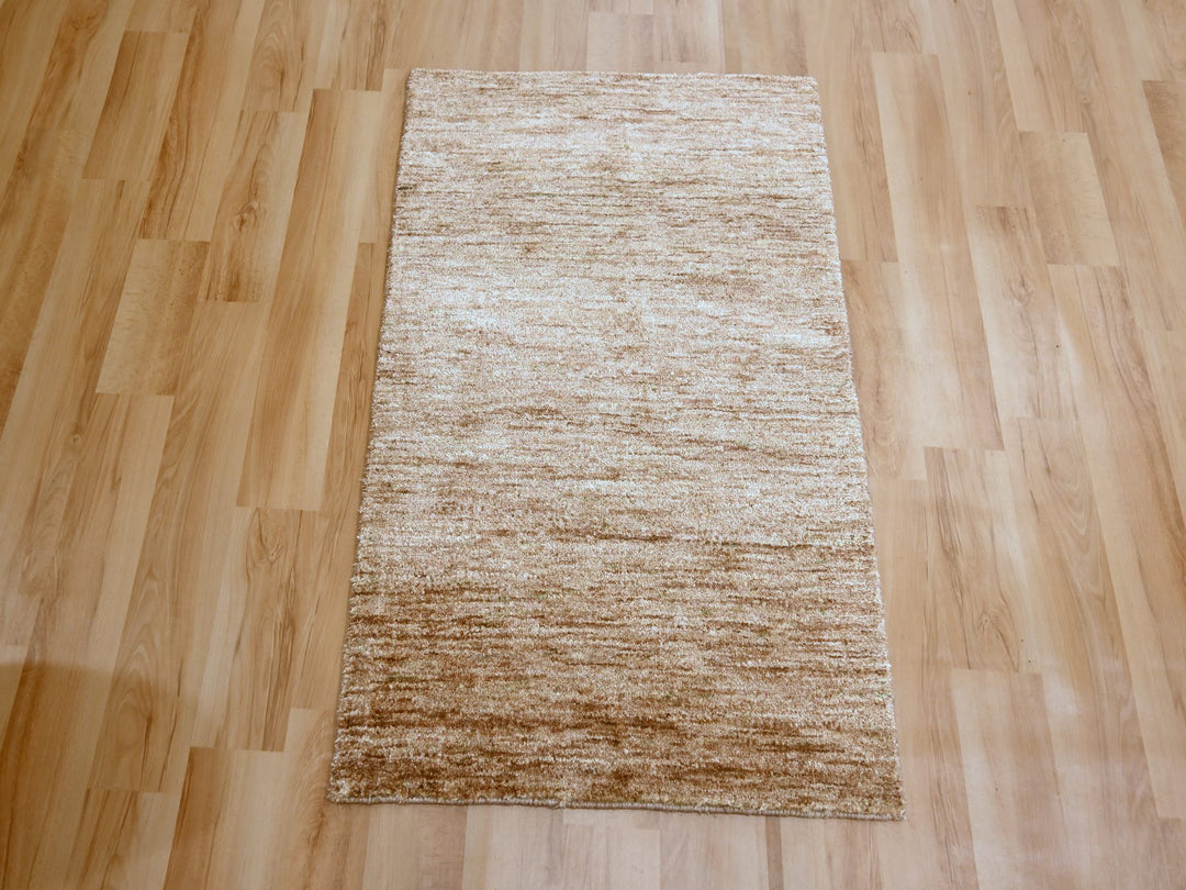 2'0" x 3'0" New Hand Knotted Brown Sari Silk Rectangle Oriental Rug - MOA10276101