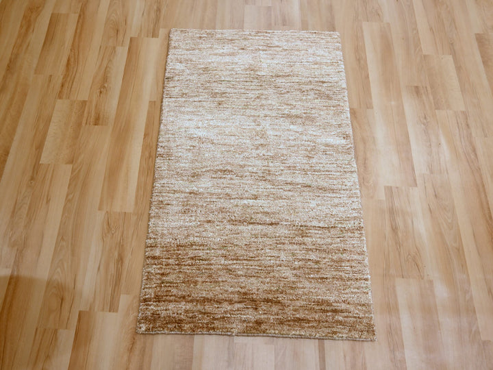 2'0" x 3'0" New Hand Knotted Brown Sari Silk Rectangle Oriental Rug - MOA10276101