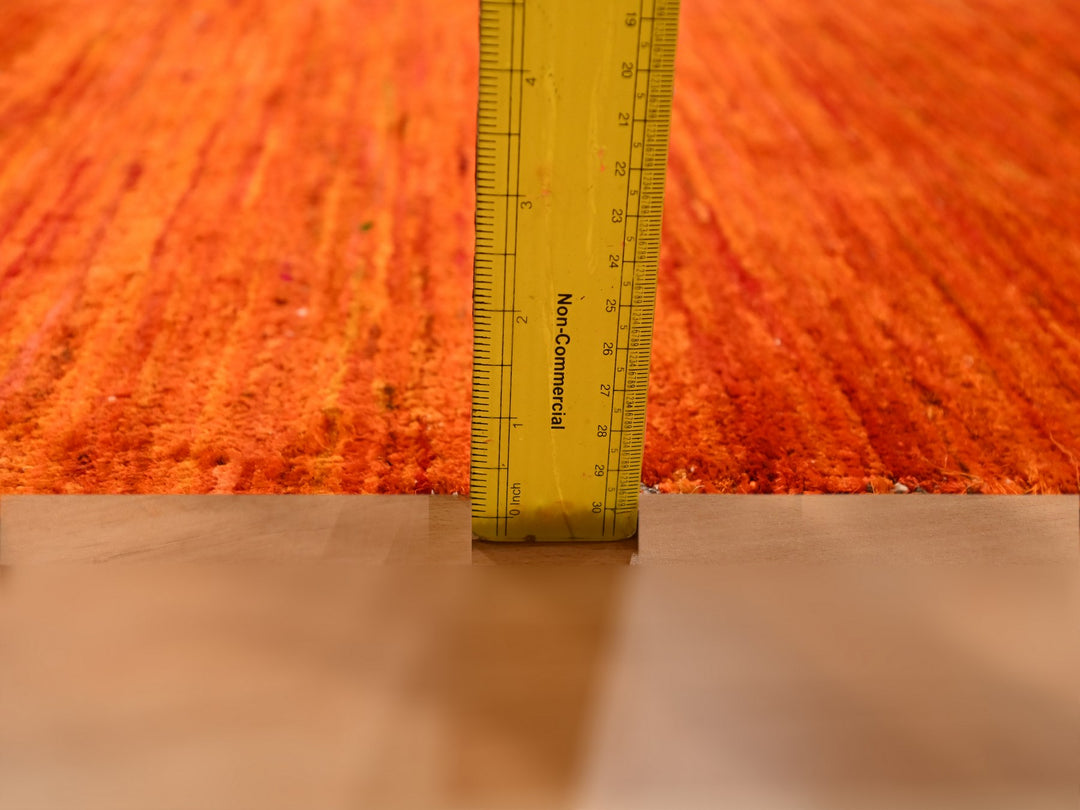 2'0" x 3'0" New Hand Knotted Orange Sari Silk Rectangle Oriental Rug - MOA10276102