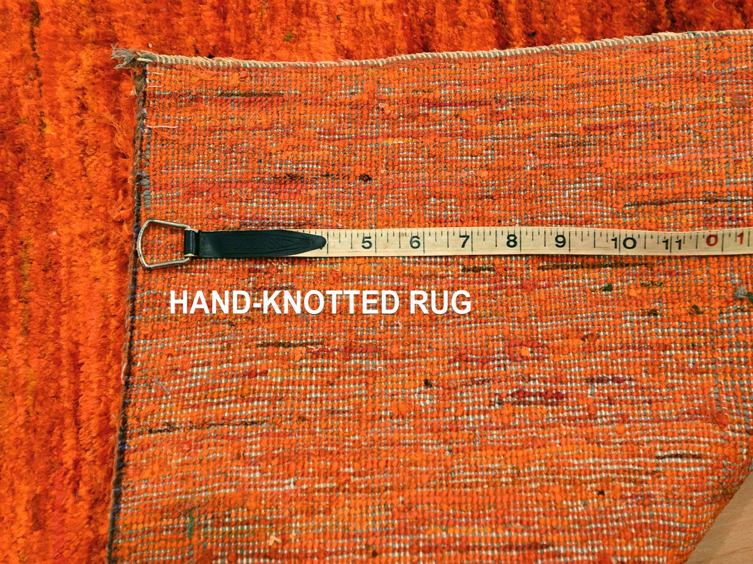 2'0" x 3'0" New Hand Knotted Orange Sari Silk Rectangle Oriental Rug - MOA10276102