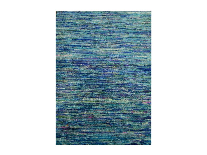 2'0" x 3'0" New Hand Knotted Blue Sari Silk Rectangle Oriental Rug - MOA10276103