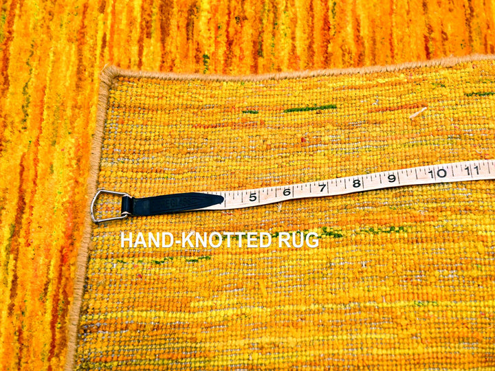 2'0" x 3'0" New Hand Knotted Yellow Sari Silk Rectangle Oriental Rug - MOA10276105