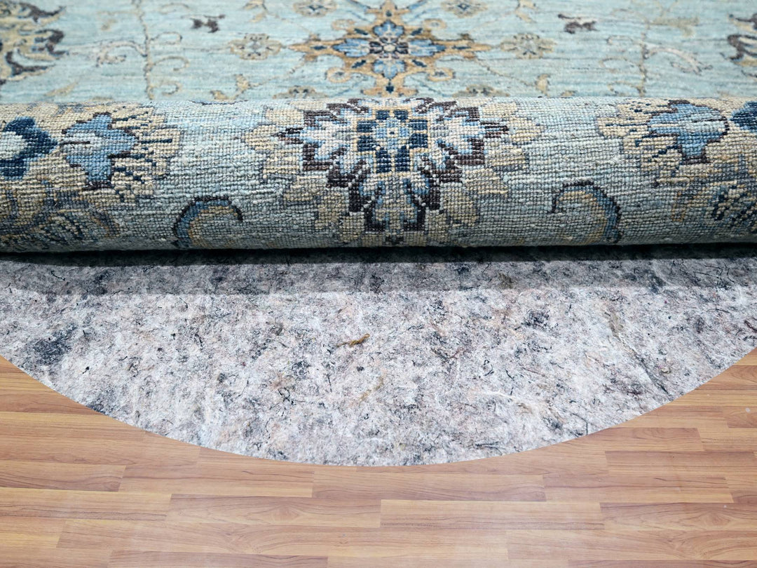 11'10" x 11'10" New Hand Knotted Blue Wool Round Oriental Rug - MOA10276110