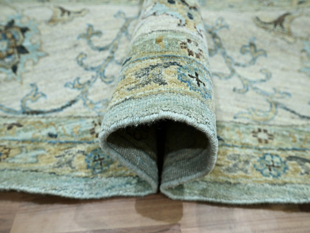 11'10" x 11'10" New Hand Knotted Blue Wool Round Oriental Rug - MOA10276110