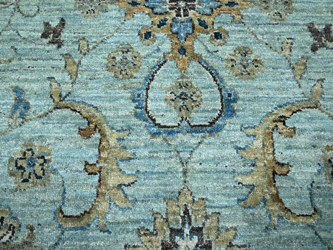11'10" x 11'10" New Hand Knotted Blue Wool Round Oriental Rug - MOA10276110