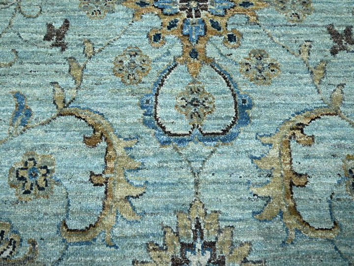 11'10" x 11'10" New Hand Knotted Blue Wool Round Oriental Rug - MOA10276110