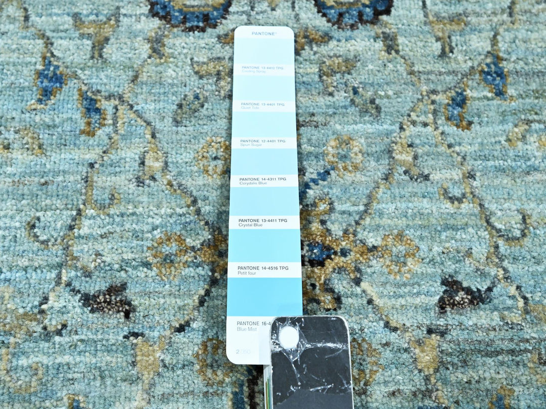 2'6" x 29'10" New Hand Knotted Blue Wool Runner Oriental Rug - MOA10276111