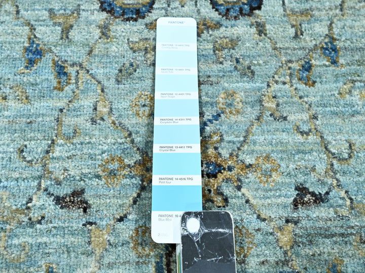 2'6" x 29'10" New Hand Knotted Blue Wool Runner Oriental Rug - MOA10276111