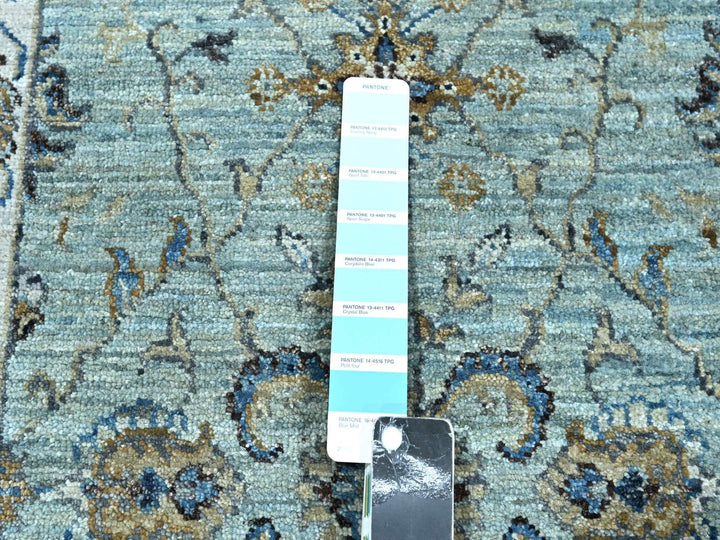2'6" x 25'7" New Hand Knotted Blue Wool Runner Oriental Rug - MOA10276112