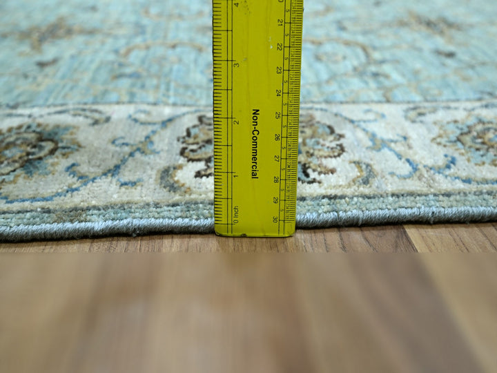 2'6" x 25'7" New Hand Knotted Blue Wool Runner Oriental Rug - MOA10276112