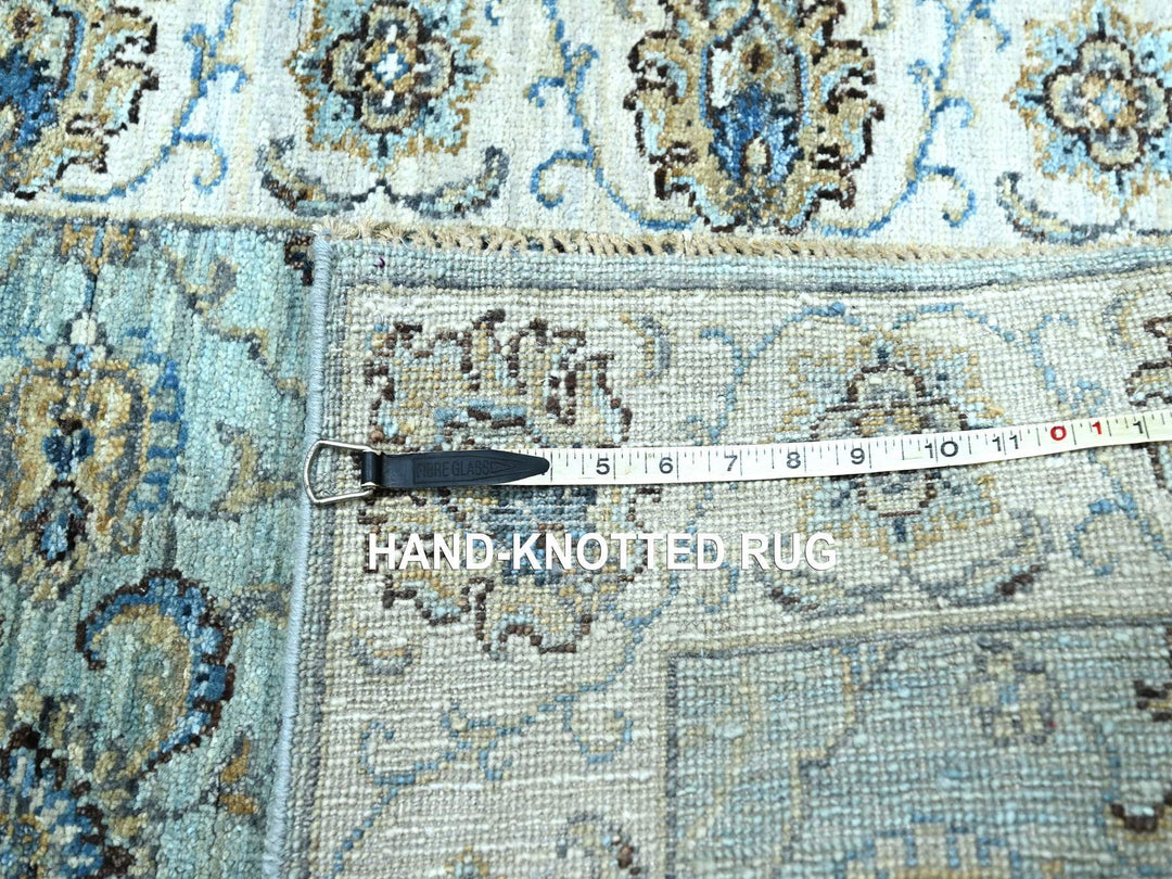 2'6" x 25'7" New Hand Knotted Blue Wool Runner Oriental Rug - MOA10276112