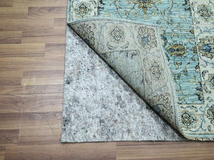2'9" x 24'3" New Hand Knotted Blue Wool Runner Oriental Rug - MOA10276113