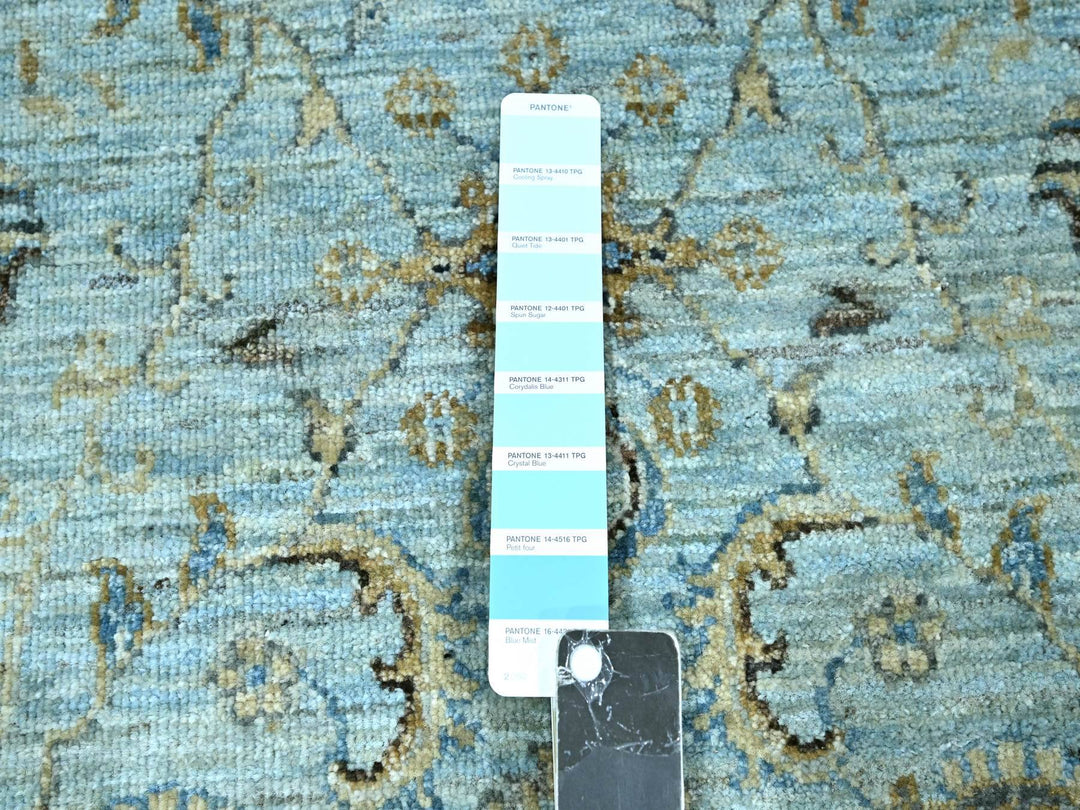 2'9" x 24'3" New Hand Knotted Blue Wool Runner Oriental Rug - MOA10276113