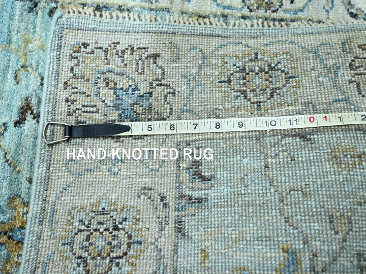 2'9" x 24'3" New Hand Knotted Blue Wool Runner Oriental Rug - MOA10276113