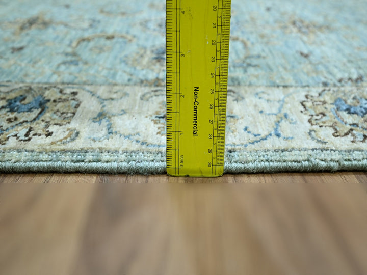 2'6" x 15'9" New Hand Knotted Blue Wool Runner Oriental Rug - MOA10276115