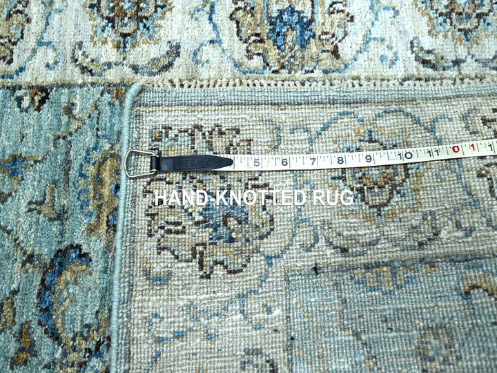 2'6" x 15'9" New Hand Knotted Blue Wool Runner Oriental Rug - MOA10276115