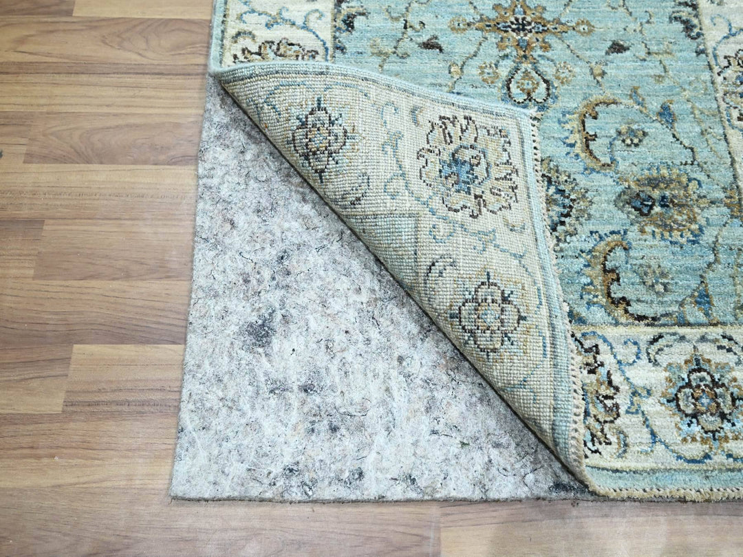 2'7" x 13'11" New Hand Knotted Blue Wool Runner Oriental Rug - MOA10276116