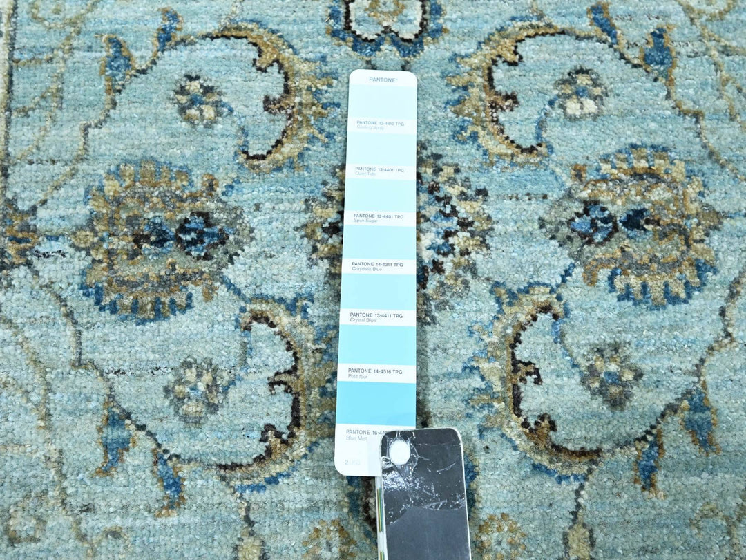 2'7" x 13'11" New Hand Knotted Blue Wool Runner Oriental Rug - MOA10276116