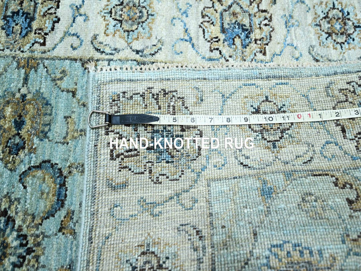 2'7" x 13'11" New Hand Knotted Blue Wool Runner Oriental Rug - MOA10276116