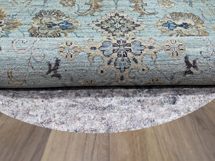 9'11" x 10'0" New Hand Knotted Blue Wool Round Oriental Rug - MOA10276123