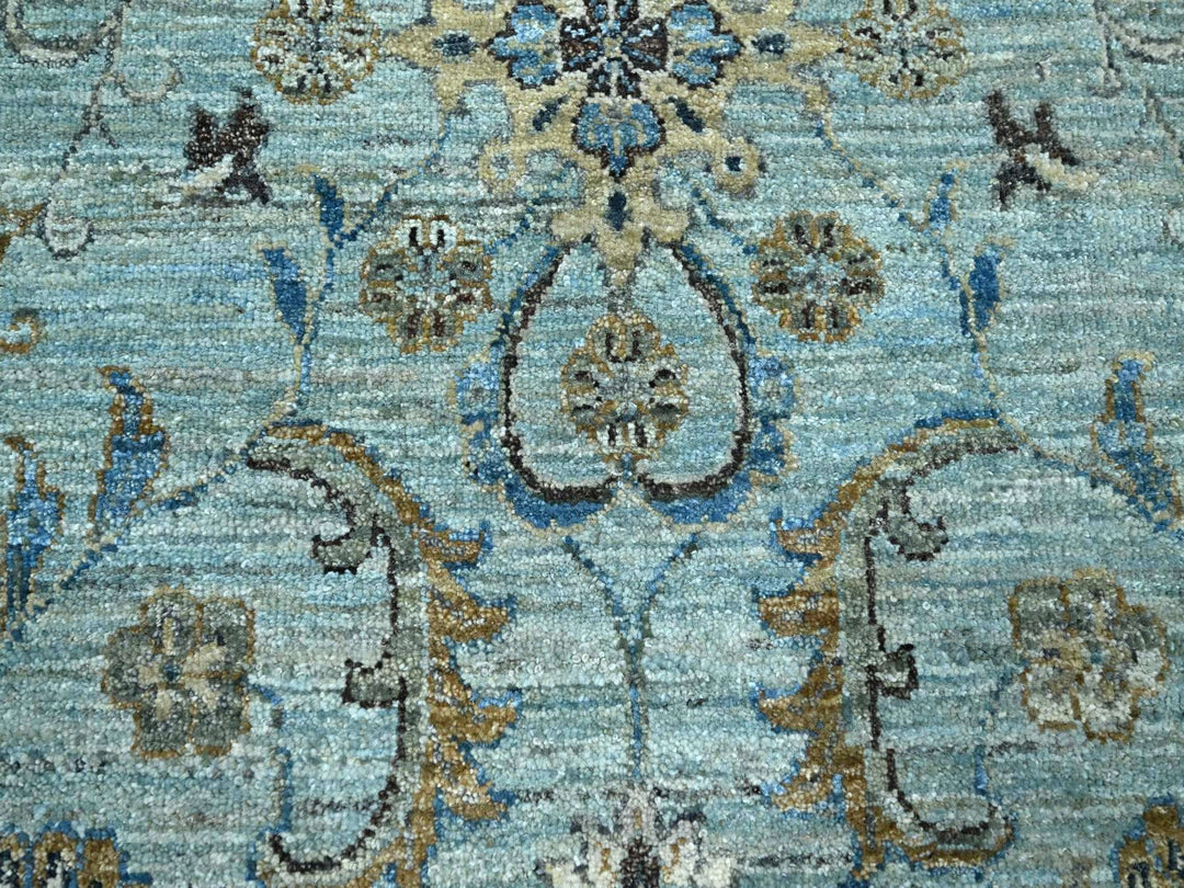 9'11" x 10'0" New Hand Knotted Blue Wool Round Oriental Rug - MOA10276123