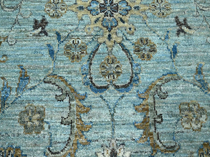 9'11" x 10'0" New Hand Knotted Blue Wool Round Oriental Rug - MOA10276123
