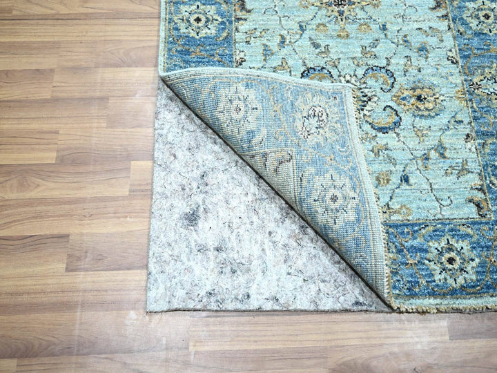 2'9" x 29'10" New Hand Knotted Blue Wool Runner Oriental Rug - MOA10276124