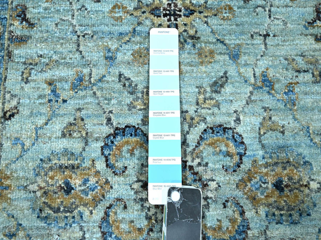 2'9" x 29'10" New Hand Knotted Blue Wool Runner Oriental Rug - MOA10276124