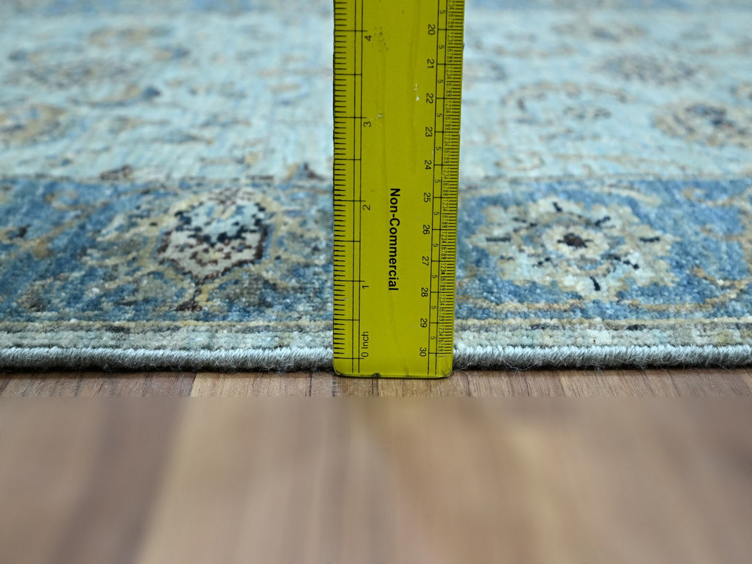 2'9" x 29'10" New Hand Knotted Blue Wool Runner Oriental Rug - MOA10276124
