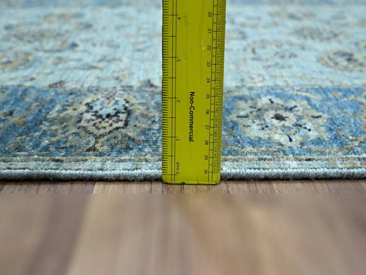 2'9" x 29'10" New Hand Knotted Blue Wool Runner Oriental Rug - MOA10276124