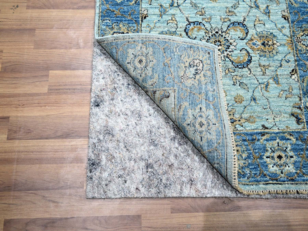 2'8" x 24'1" New Hand Knotted Blue Wool Runner Oriental Rug - MOA10276126