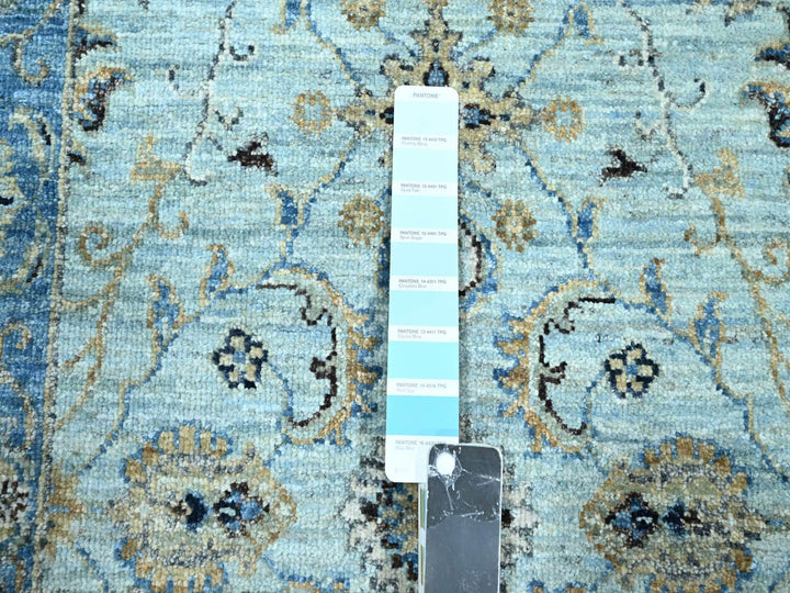 2'8" x 24'1" New Hand Knotted Blue Wool Runner Oriental Rug - MOA10276126