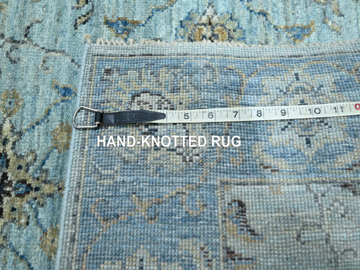 2'8" x 24'1" New Hand Knotted Blue Wool Runner Oriental Rug - MOA10276126