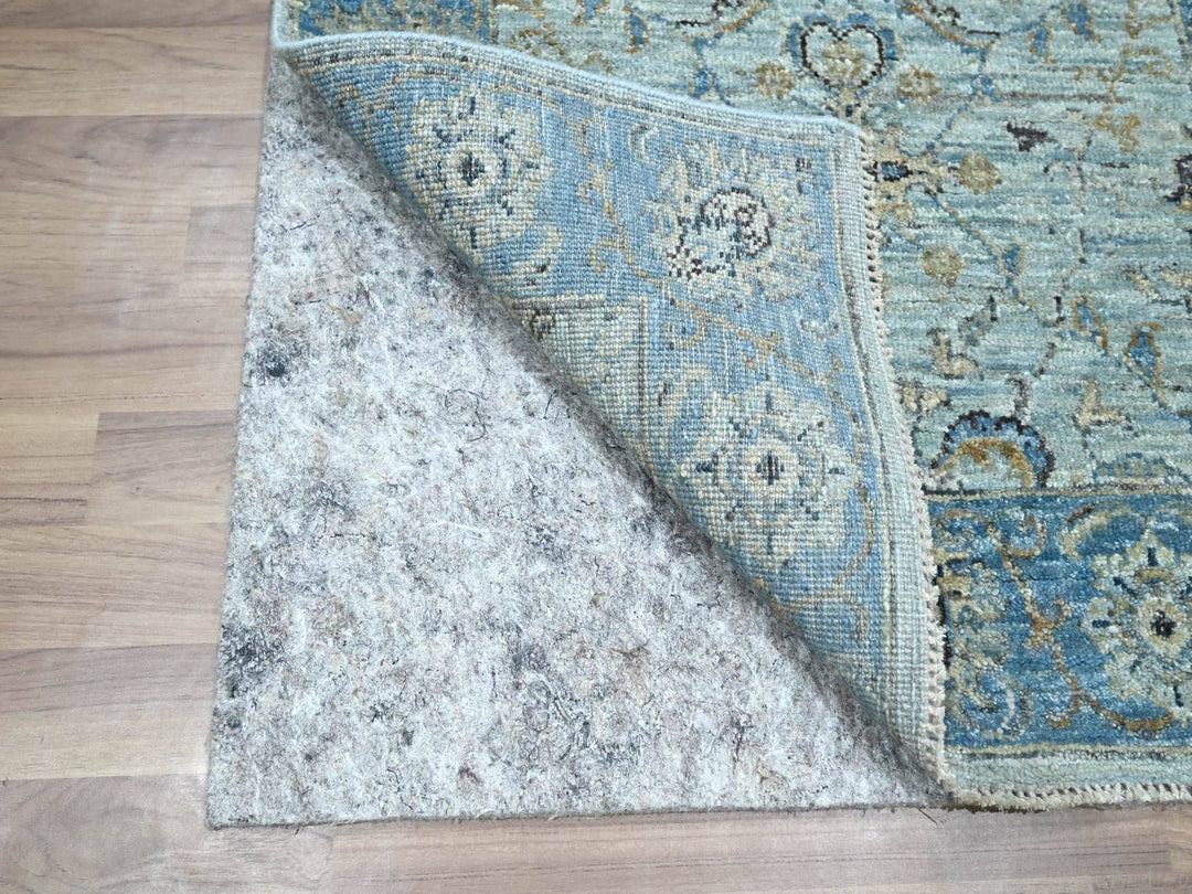2'8" x 16'1" New Hand Knotted Blue Wool Runner Oriental Rug - MOA10276128