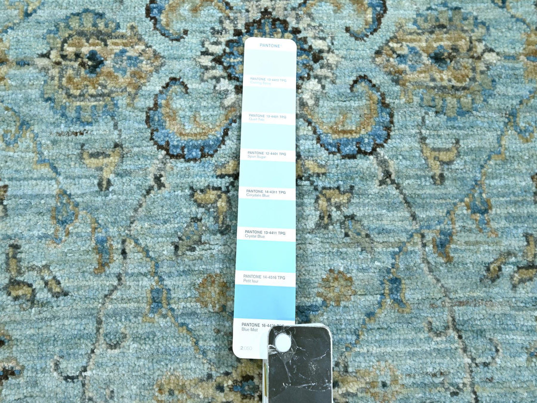 2'6" x 14'0" New Hand Knotted Blue Wool Runner Oriental Rug - MOA10276129