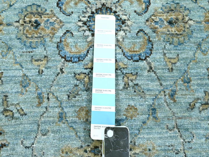 2'6" x 14'0" New Hand Knotted Blue Wool Runner Oriental Rug - MOA10276129