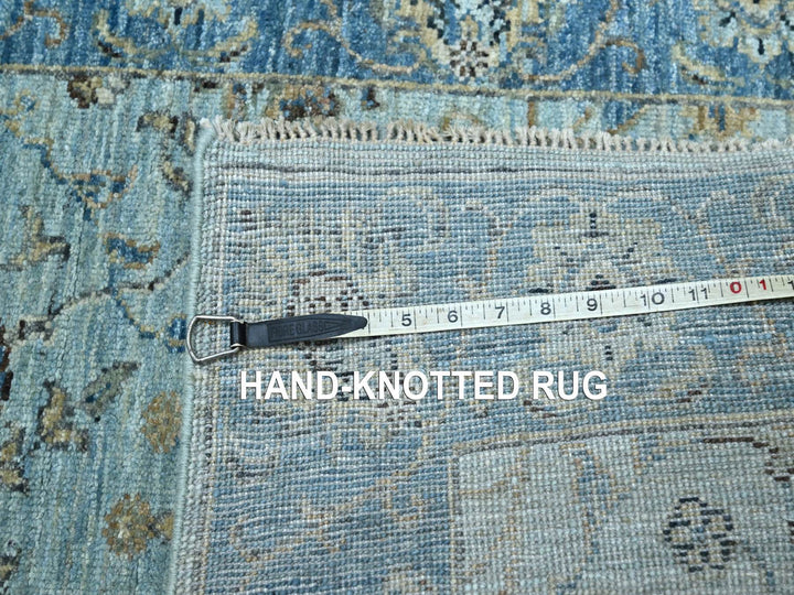 2'6" x 14'0" New Hand Knotted Blue Wool Runner Oriental Rug - MOA10276129