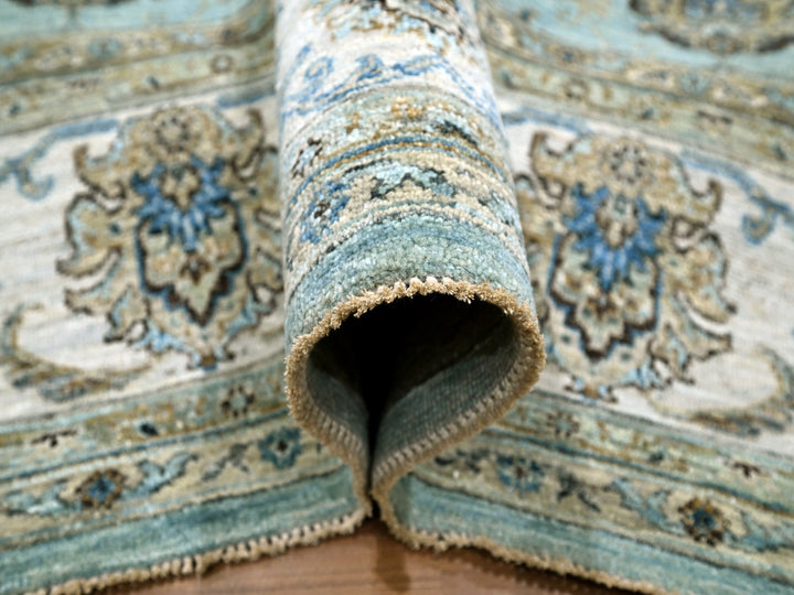 8'1" x 9'10" New Hand Knotted Blue Wool Rectangle Oriental Rug - MOA10276133