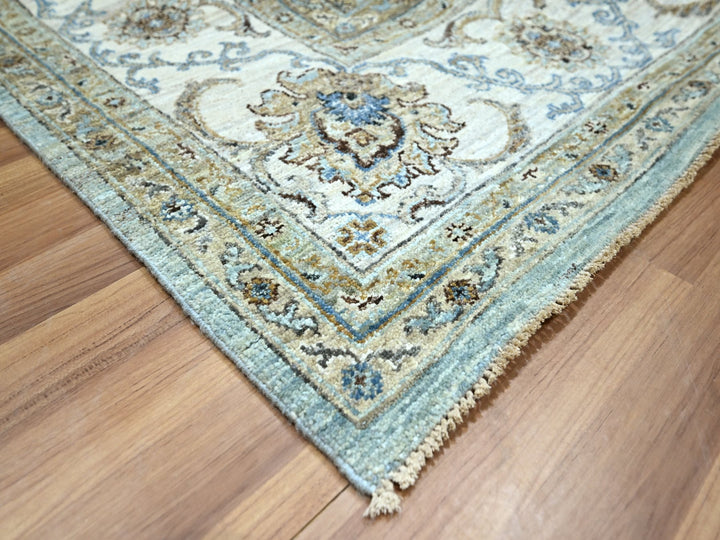 8'1" x 9'10" New Hand Knotted Blue Wool Rectangle Oriental Rug - MOA10276133
