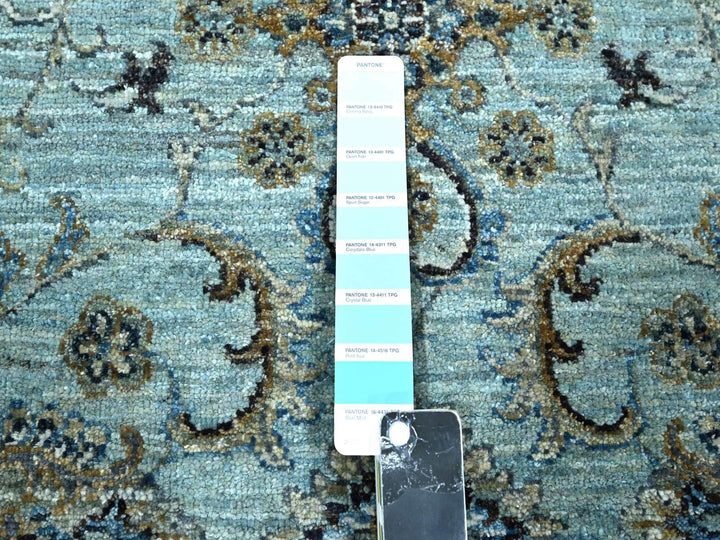 8'1" x 9'10" New Hand Knotted Blue Wool Rectangle Oriental Rug - MOA10276133