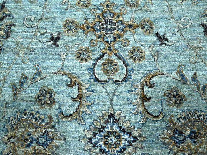 8'1" x 9'10" New Hand Knotted Blue Wool Rectangle Oriental Rug - MOA10276133