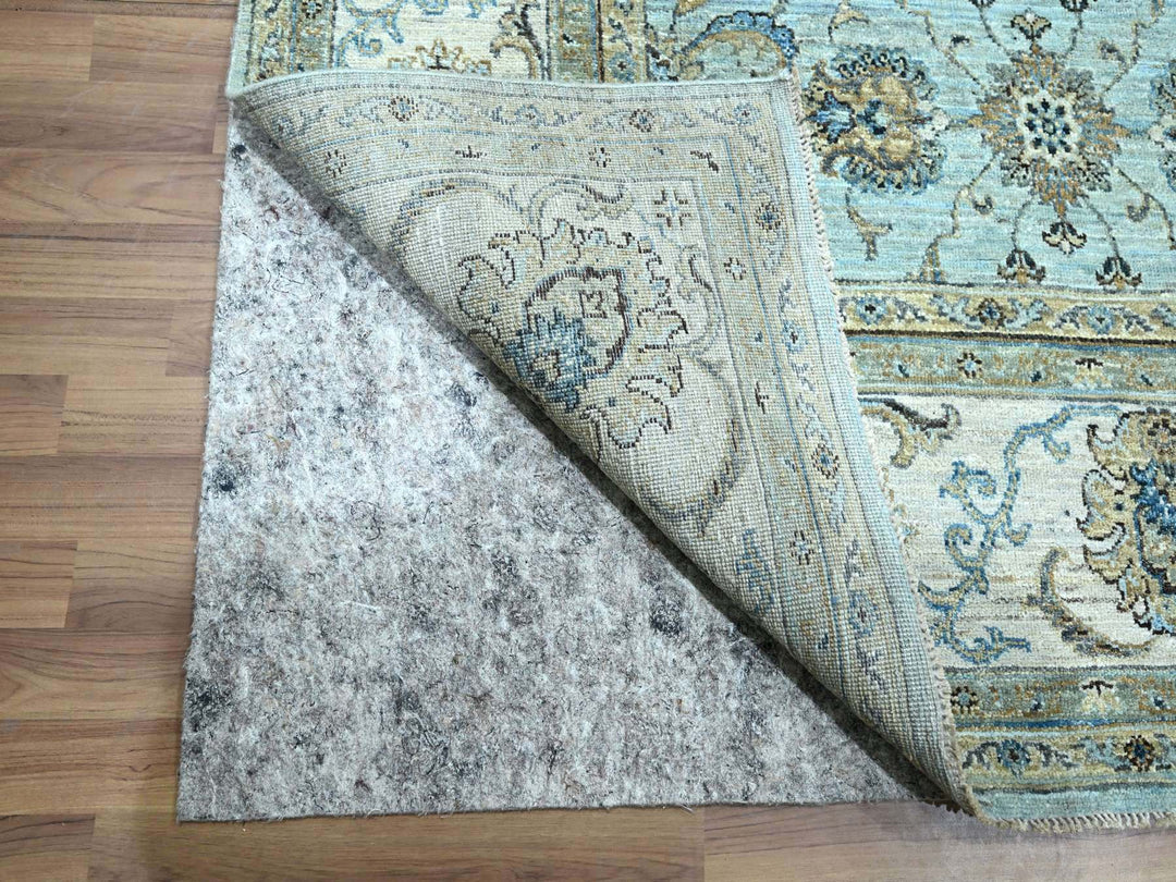 8'0" x 8'1" New Hand Knotted Blue Wool Square Oriental Rug - MOA10276134