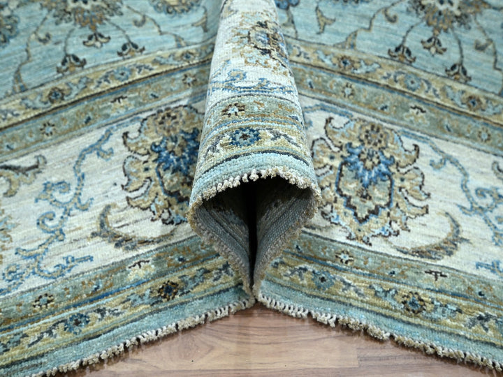 8'0" x 8'1" New Hand Knotted Blue Wool Square Oriental Rug - MOA10276134