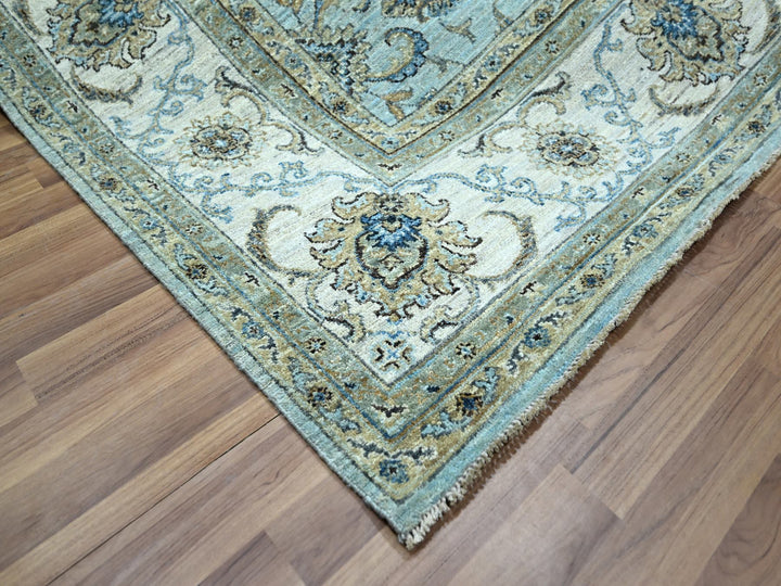 8'0" x 8'1" New Hand Knotted Blue Wool Square Oriental Rug - MOA10276134